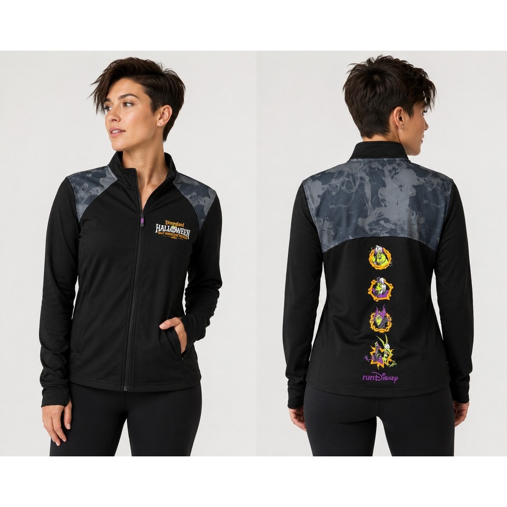 runDisney Jacket Womens Large Black Disneyland Halloween Half Marathon 2024